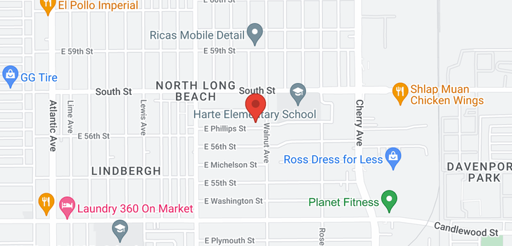 map of 1511 PHILLIPS Long Beach, CA 90805